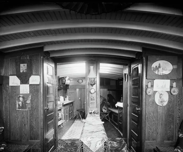 Framed Print : Yacht Suedon [sic], cabin interior, between 1904 and 1910. Creator: Unknown