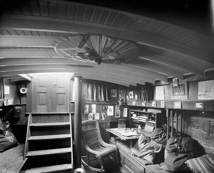 Framed Print : Yacht Suedon [sic], cabin interior, between 1904 and 1910. Creator: Unknown