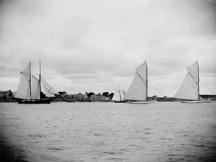 Framed Print : Yachts in Marblehead Harbor, June 28, 1888, 1888 June 28. Creator: Unknown Framed Print : Yachts in Marblehead Harbor, June 28, 1888, 1888 June 28. Creator: Unknown