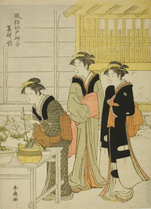 Framed Print : Yagenbori, from the series Fashionable Sands of Edo (Fuzoku Edo sunago), c Framed Print : Yagenbori, from the series Fashionable Sands of Edo (Fuzoku Edo sunago), c