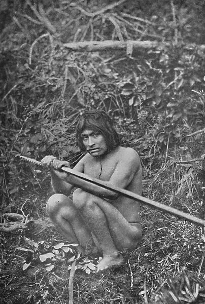 A Yaghan Attaching The Head of His Harpoon to the Shaft, 1911