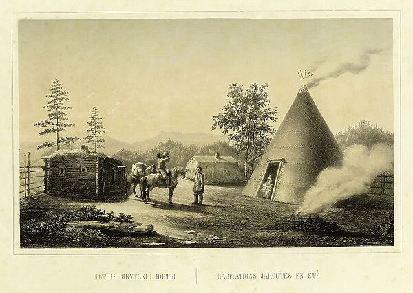 Yakut Summer Yurts, 1856. Creator: Ivan Dem'ianovich Bulychev