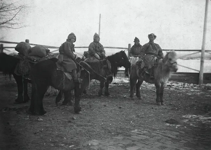 Framed Print : Yakuts on horses, 1890. Creator: Unknown Framed Print : Yakuts on horses, 1890. Creator: Unknown