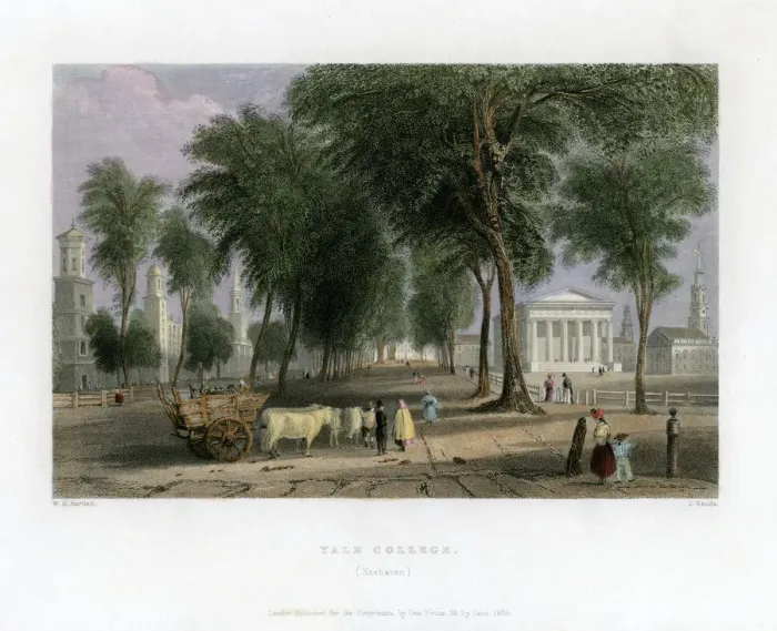 Framed Print : Yale College, New Haven, Connecticut, USA, 1838. Artist: J Sands Framed Print : Yale College, New Haven, Connecticut, USA, 1838. Artist: J Sands
