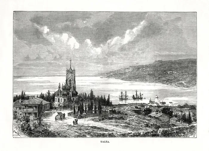 Framed Print : Yalta, southern Ukraine, 1879. Artist: C Laplante Framed Print : Yalta, southern Ukraine, 1879. Artist: C Laplante