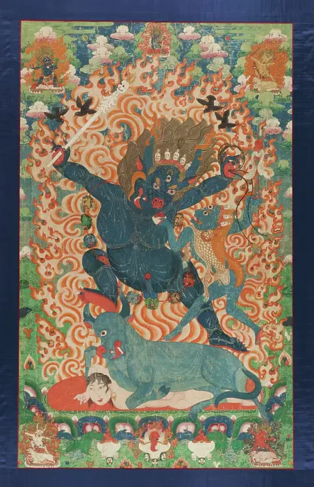 Framed Print : Yama and Yami (image 1 of 21), between c1675 and c1725. Creator: Anon Framed Print : Yama and Yami (image 1 of 21), between c1675 and c1725. Creator: Anon