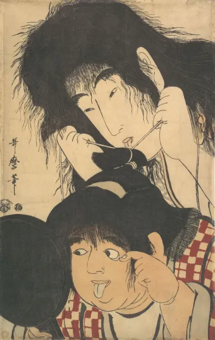 Framed Print : Yamauba and Kintaro, ca. 1795. Creator: Kitagawa Utamaro Framed Print : Yamauba and Kintaro, ca. 1795. Creator: Kitagawa Utamaro