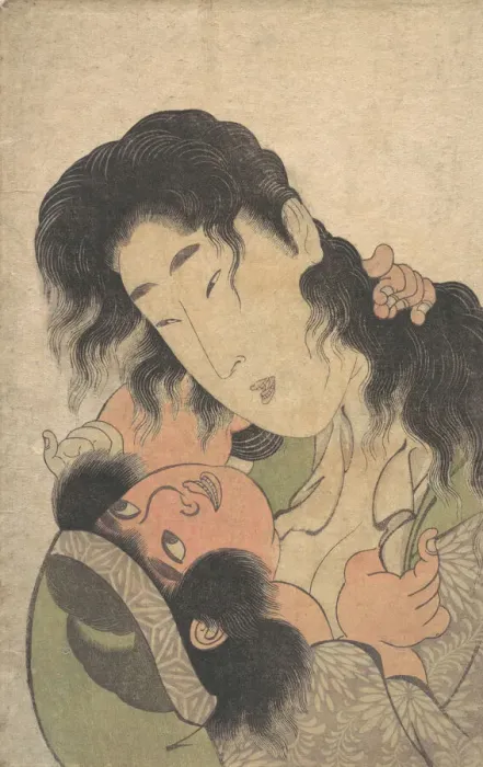 Framed Print : Yamauba Playing with the Young Kintoki, ca. 1795. Creator: Kitagawa Utamaro Framed Print : Yamauba Playing with the Young Kintoki, ca. 1795. Creator: Kitagawa Utamaro