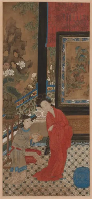 Framed Print : Yang Guifei Leaving the Bath, 1700s. Creator: Unknown Framed Print : Yang Guifei Leaving the Bath, 1700s. Creator: Unknown