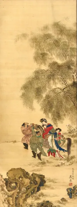 Framed Print : Yang Guifei Mounting a Horse, Mid of the 19th century