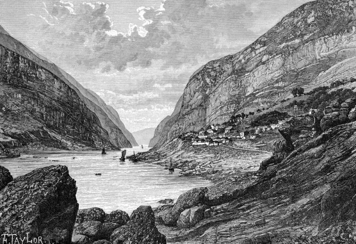 Framed Print : The Yang-Tze-Kiang-Mitan Gorge, c1890 Framed Print : The Yang-Tze-Kiang-Mitan Gorge, c1890