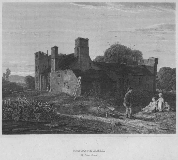 Framed Print : Yanwath Hall, Westmoreland, 1814. Artist: John Greig Framed Print : Yanwath Hall, Westmoreland, 1814. Artist: John Greig