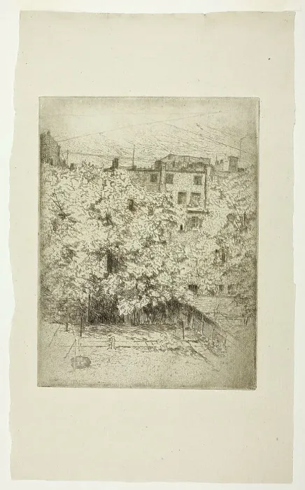 Framed Print : My Back Yard, 1890. Creator: Julian Alden Weir