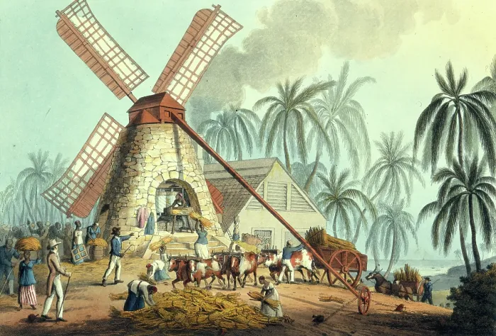 Framed Print : The Mill Yard, Antigua, 1823. Creator: William Clark Framed Print : The Mill Yard, Antigua, 1823. Creator: William Clark