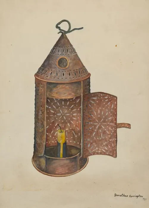 Framed Print : Yard Lantern, 1937. Creator: Dorothea A. Farrington Framed Print : Yard Lantern, 1937. Creator: Dorothea A. Farrington