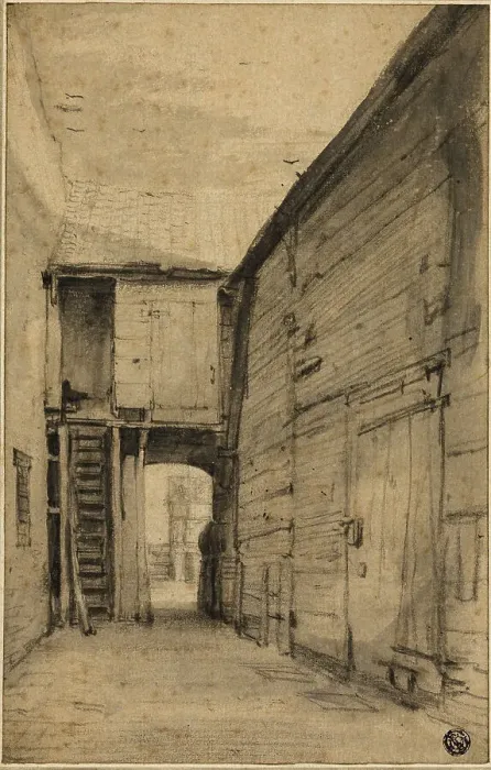 Framed Print : Yard of an Old House, n.d. Creator: Cornelis Saftleven Framed Print : Yard of an Old House, n.d. Creator: Cornelis Saftleven