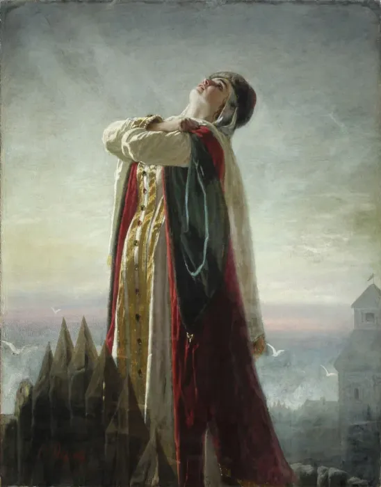 Framed Print : Yaroslavnas Lament, 1880. Artist: Perov, Vasili Grigoryevich (1834-1882) Framed Print : Yaroslavnas Lament, 1880. Artist: Perov, Vasili Grigoryevich (1834-1882)