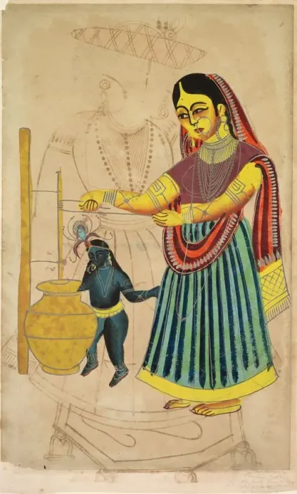 Framed Print : Yasoda Churning Butter, 1800s. Creator: Unknown Framed Print : Yasoda Churning Butter, 1800s. Creator: Unknown