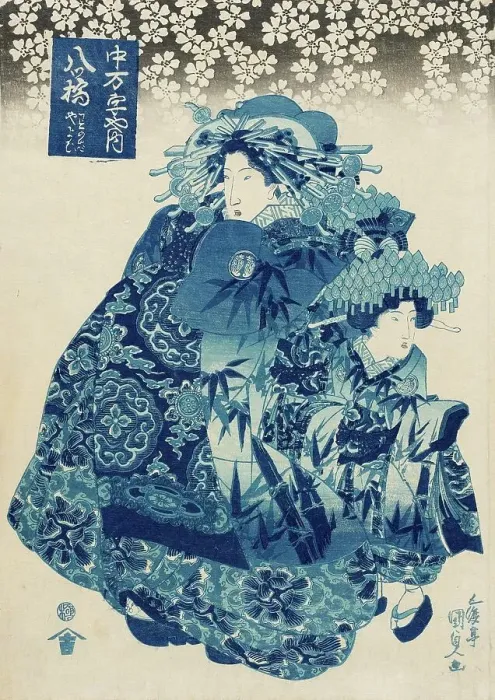 Framed Print : Yatsuhashi of Chumanjiya, 1831. Creator: Utagawa Kunisada Framed Print : Yatsuhashi of Chumanjiya, 1831. Creator: Utagawa Kunisada
