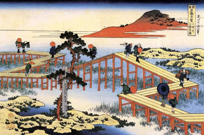Framed Print : Yatsuhashi in Mikawa Province, c1835 Framed Print : Yatsuhashi in Mikawa Province, c1835