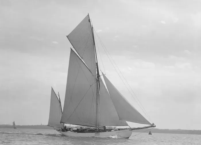 Framed Print : The yawl Aglaia, 1911. Creator: Kirk & Sons of Cowes Framed Print : The yawl Aglaia, 1911. Creator: Kirk & Sons of Cowes