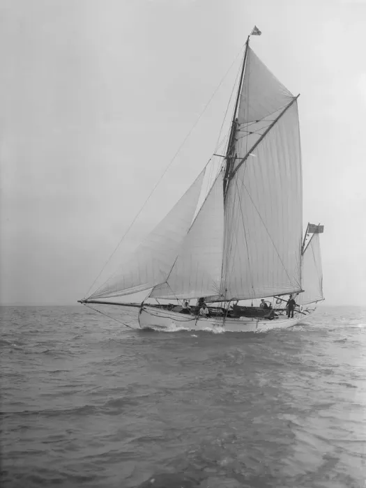 Framed Print : The yawl Colleen under way, 1912. Creator: Kirk & Sons of Cowes Framed Print : The yawl Colleen under way, 1912. Creator: Kirk & Sons of Cowes