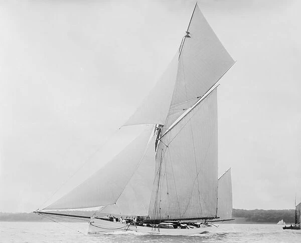 The yawl Gertrude sailing close-hauled. Creator: Kirk & Sons of Cowes