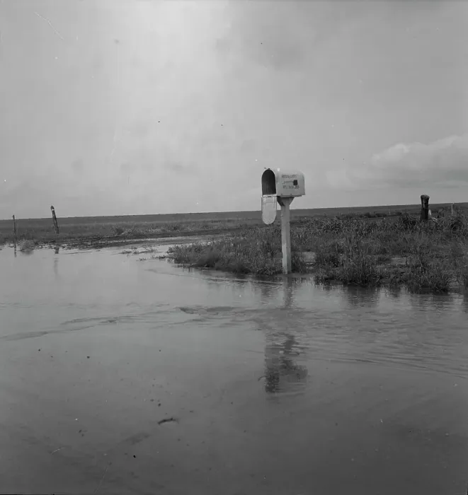 Framed Print : This year (1937) there are floods and heavy rains in the Dust Bowl, Texas, 1937. Creator: Dorothea Lange Framed Print : This year (1937) there are floods and heavy rains in the Dust Bowl, Texas, 1937. Creator: Dorothea Lange
