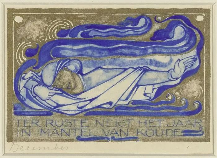 Framed Print : The year rests in a cold cloak, December, c. 1929. Creator: Willem Arondeus Framed Print : The year rests in a cold cloak, December, c. 1929. Creator: Willem Arondeus