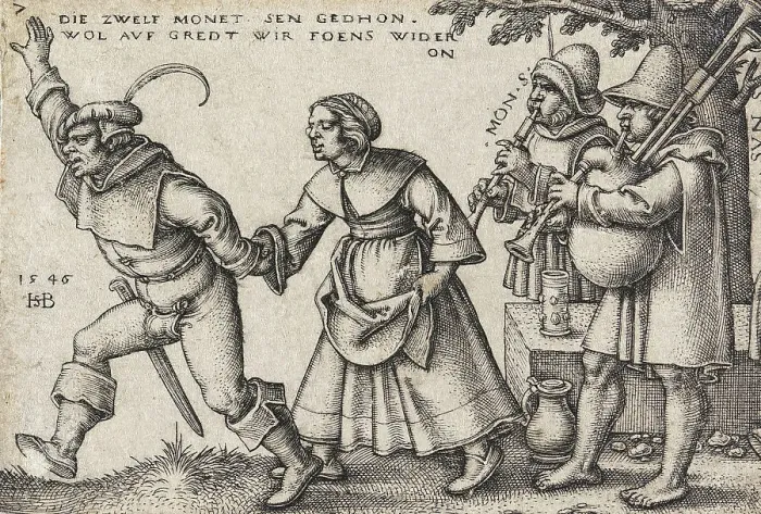 Framed Print : The Year's End, 1546. Creator: Sebald Beham Framed Print : The Year's End, 1546. Creator: Sebald Beham
