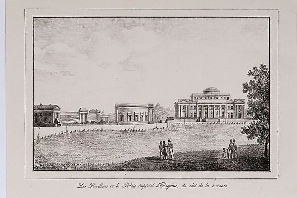 The Yelagin Palace at Saint Petersburg (Series Views of Saint Petersburg), 1820s. Artist: Pluchart, Alexander (1777-1827)