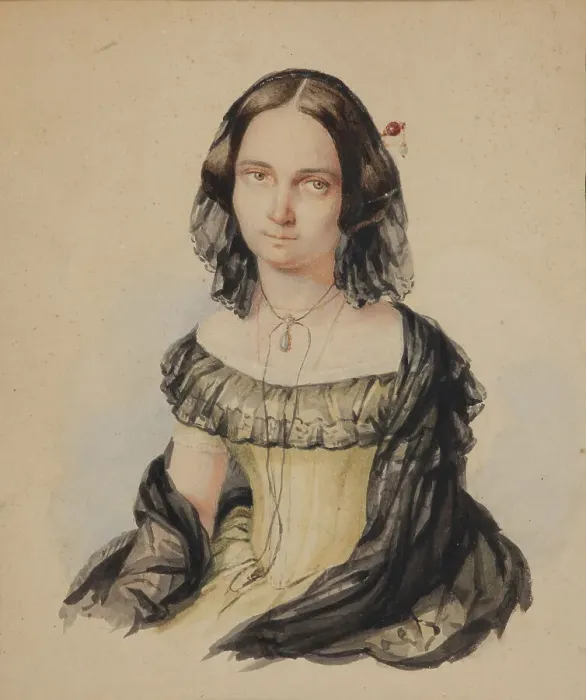 Framed Print : Yelizaveta Nikolayevna Krivtsova (1817-1855), nee Princess Repnina-Volkonskaya, c. 1843 Framed Print : Yelizaveta Nikolayevna Krivtsova (1817-1855), nee Princess Repnina-Volkonskaya, c. 1843