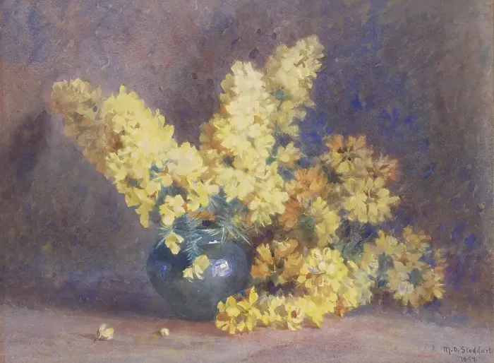 Framed Print : Yellow blossom and rosemary, 1897. Creator: Margaret Stoddart Framed Print : Yellow blossom and rosemary, 1897. Creator: Margaret Stoddart