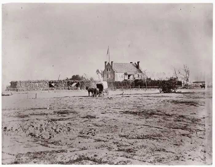 Framed Print : Yellow House, Warren Station, Virginia, 1861-65. Creator: Tim O Sullivan Framed Print : Yellow House, Warren Station, Virginia, 1861-65. Creator: Tim O Sullivan