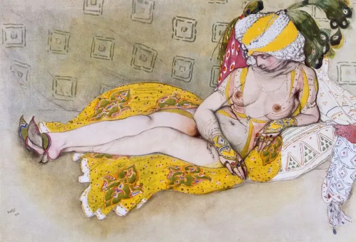 Framed Print : The Yellow Sultana, 1916. Creator: Leon Bakst (1866 - 1924) Framed Print : The Yellow Sultana, 1916. Creator: Leon Bakst (1866 - 1924)