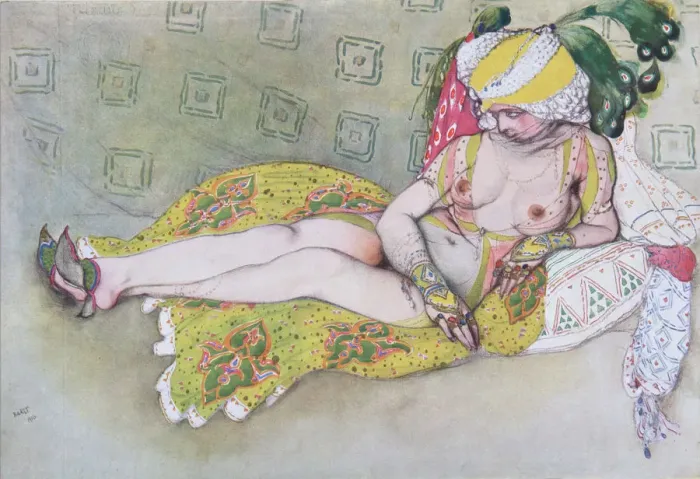 Framed Print : The Yellow Sultans Wife, 1916. Artist: Bakst, Leon (1866-1924) Framed Print : The Yellow Sultans Wife, 1916. Artist: Bakst, Leon (1866-1924)