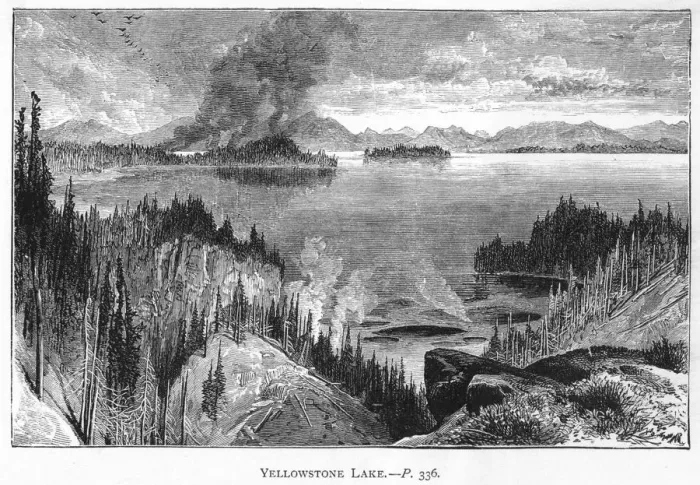Framed Print : Yellowstone Lake, 19th century Framed Print : Yellowstone Lake, 19th century