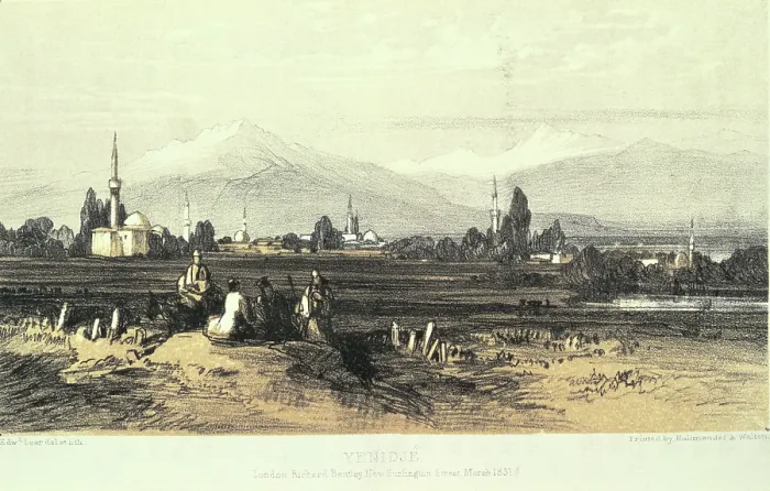 Framed Print : Yenidje, 1851. Creator: Edward Lear Framed Print : Yenidje, 1851. Creator: Edward Lear
