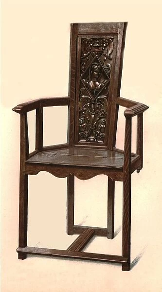 Yew chair, 1904. Artist: Shirley Slocombe