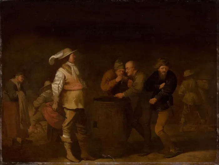 Framed Print : The Yielding of War Booty, c. 1635. Creator: Quast, Pieter (1605-1647) Framed Print : The Yielding of War Booty, c. 1635. Creator: Quast, Pieter (1605-1647)