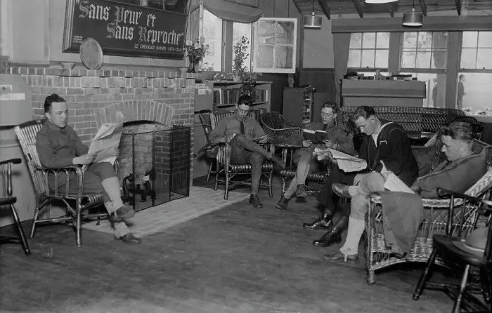 Framed Print : Y.M.C.A. hut, 1918. Creator: Bain News Service Framed Print : Y.M.C.A. hut, 1918. Creator: Bain News Service