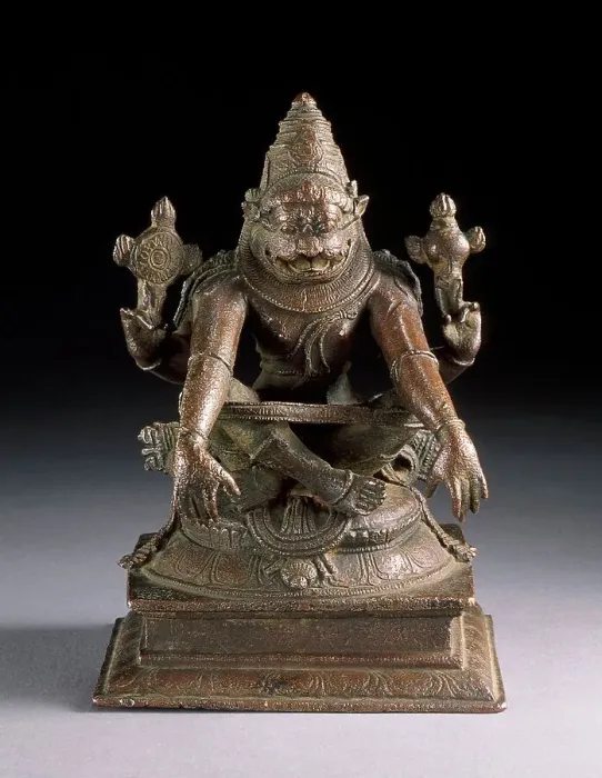 Framed Print : Yoga-Narasimha, Man-Lion Avatar of Vishnu in Yogic Posture, 15th century. Creator: Unknown