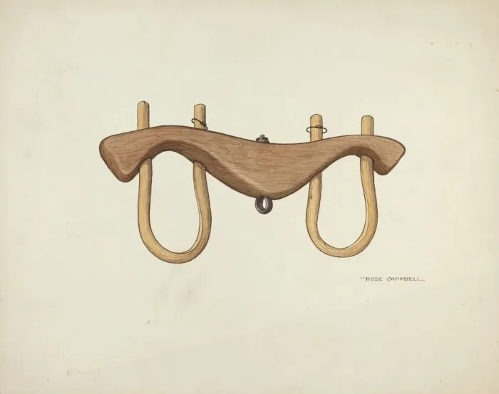 Framed Print : Yoke for Oxen, 1935 / 1942. Creator: Rose Campbell-Gerke Framed Print : Yoke for Oxen, 1935 / 1942. Creator: Rose Campbell-Gerke