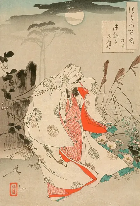 Framed Print : Yokobue Waiting from Takiguchi Tokiyori by Moonlight at Horinji, 1890. Creator: Tsukioka Yoshitoshi Framed Print : Yokobue Waiting from Takiguchi Tokiyori by Moonlight at Horinji, 1890. Creator: Tsukioka Yoshitoshi