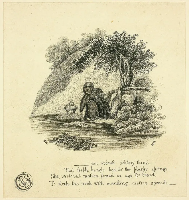Framed Print : Yon Widow'd Solitary Thing, 1833. Creator: Unknown Framed Print : Yon Widow'd Solitary Thing, 1833. Creator: Unknown