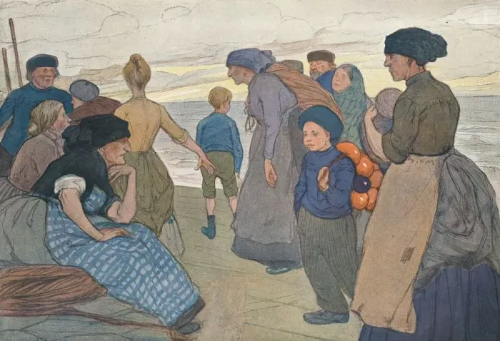 Framed Print : Yorkshire Fisherfolk, c1900. Artist: Ethel Kate Burgess Framed Print : Yorkshire Fisherfolk, c1900. Artist: Ethel Kate Burgess
