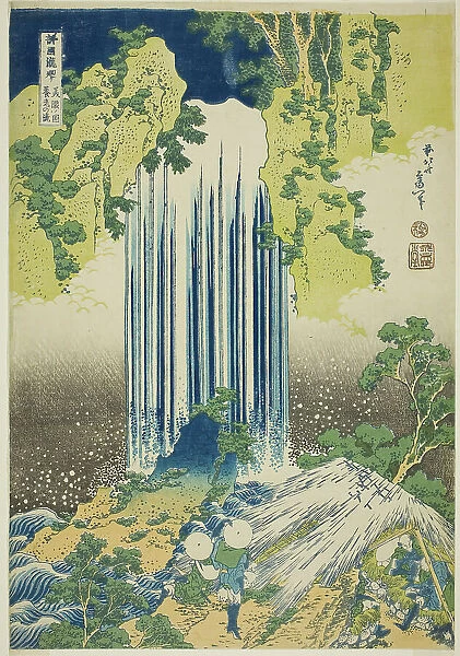 Yoro Falls in Mino Province (Mino no Yoro no taki), from the series 'A Tour of Waterfalls... c1833. Creator: Hokusai. Yoro Falls in Mino Province (Mino no Yoro no taki), from the series 'A Tour of Waterfalls... c1833. Creator: Hokusai