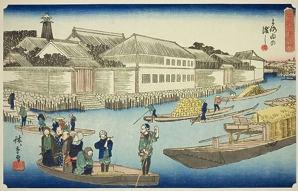 The Yoroi Ferry (Yoroi no watashi), from the series 'Exceptional Views of Edo (Koto... c.1835 / 39. Creator: Ando Hiroshige. The Yoroi Ferry (Yoroi no watashi), from the series 'Exceptional Views of Edo (Koto... c.1835 / 39)