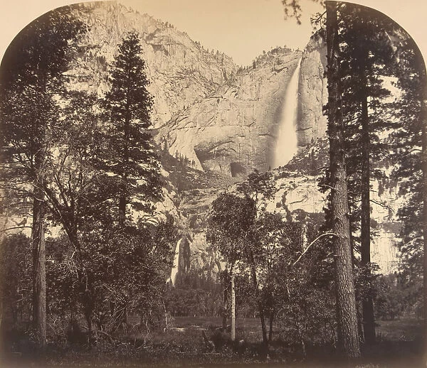 Yosemite Fall. Down the Valley. 2637 Ft. 1861. Creator: Carleton Emmons Watkins