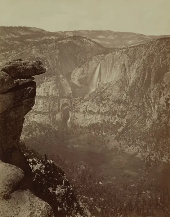 Framed Print : Yosemite Falls from Glacier Point, 1865-66, printed ca. 1875 Framed Print : Yosemite Falls from Glacier Point, 1865-66, printed ca. 1875